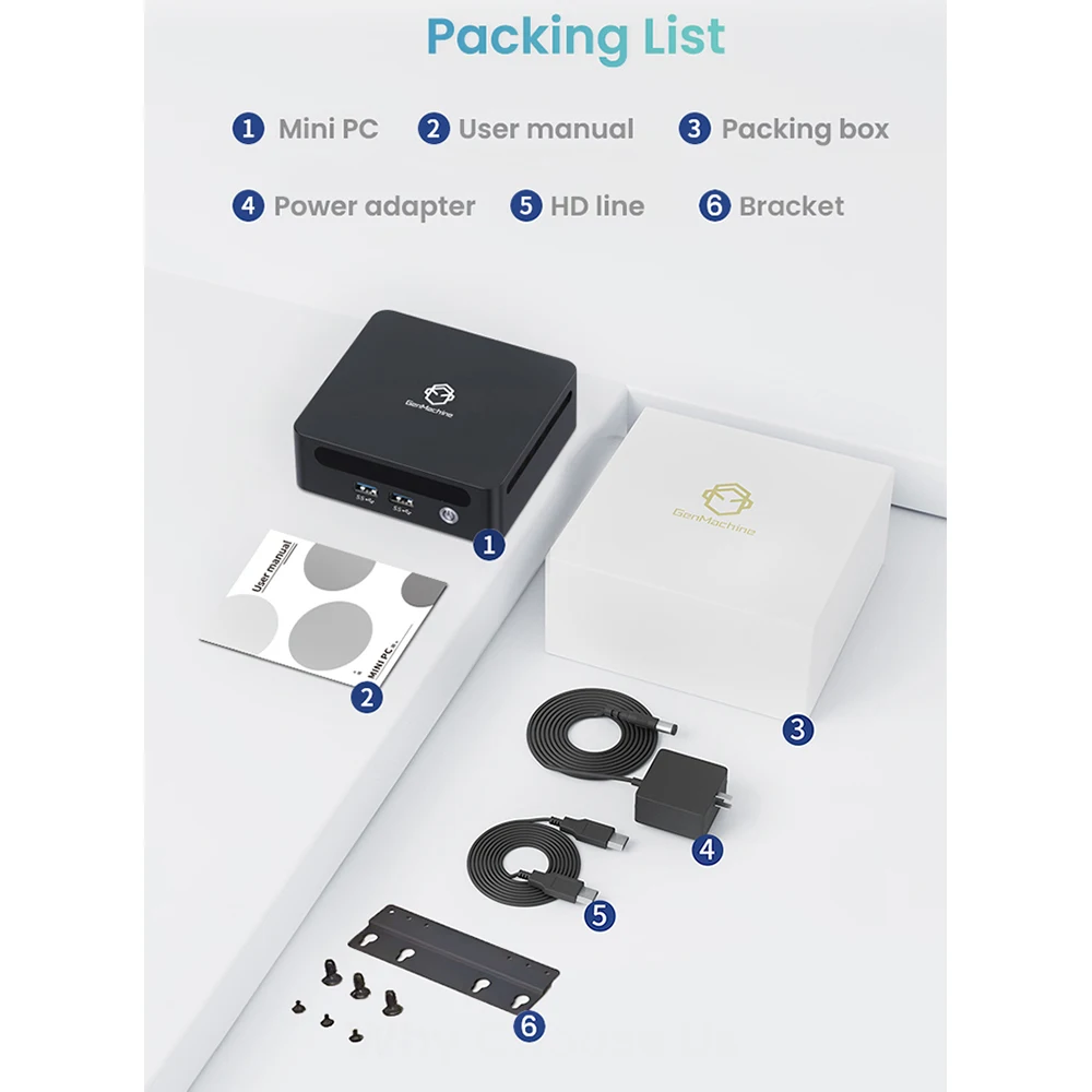 GenMachine Ryzen 3 4300U 새로운 미니 PC Windows 11 Pro 8GB 256GB/512GB DDR4 듀얼 채널 WIFI6 BT5.2 데스크탑 오피스 게임용 PC