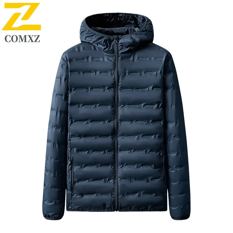 

COMXZ Men Puffer Jacket Warm Thick Korean Style Commuting Winter Padding Skiing Cold-Resistant Branded Cotton Padded Jackets