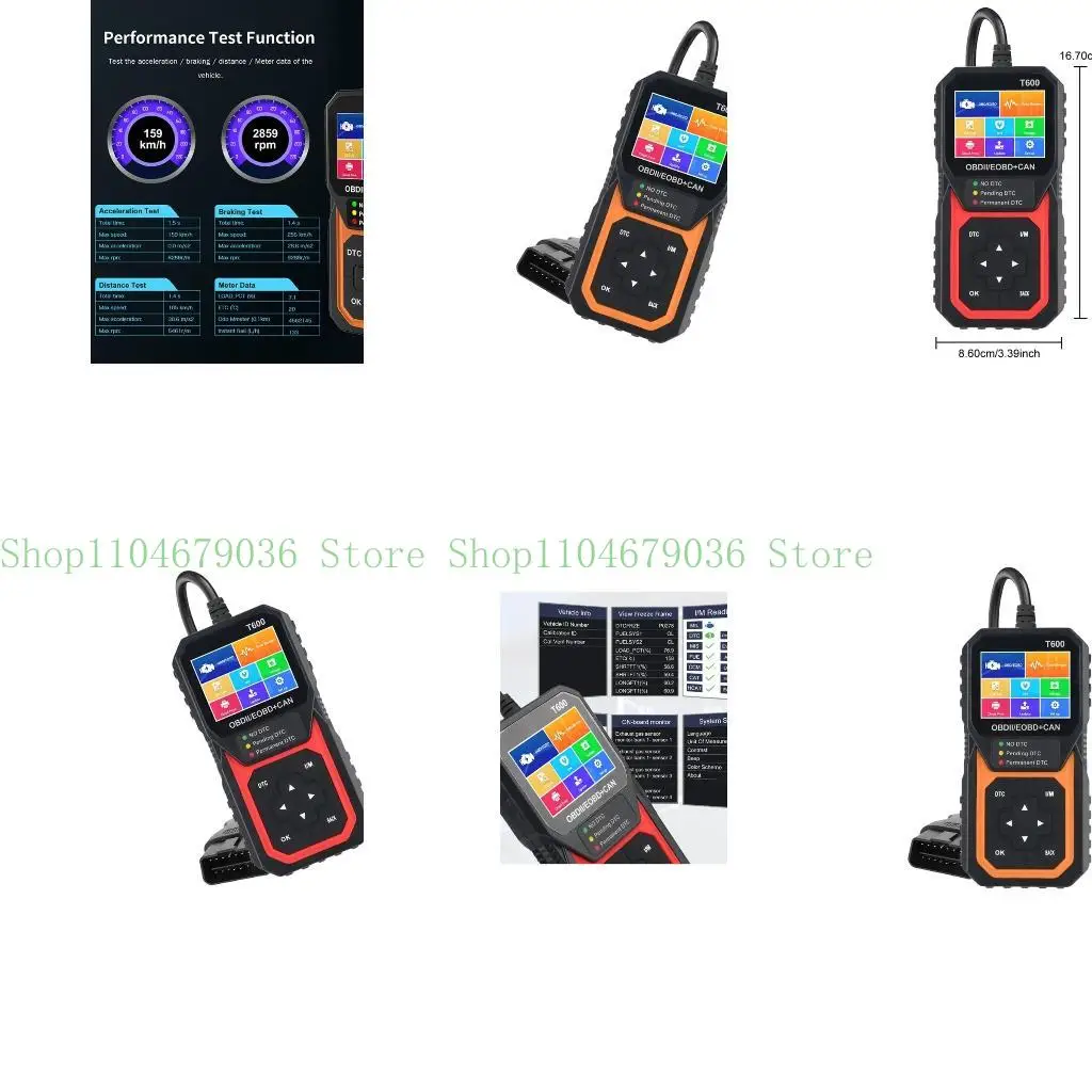 652F Professional Car Diagnostic Scanners with Cloud Print Support & Oxygen Sensors Testing Easy to Carry for OBD2 Vehicles