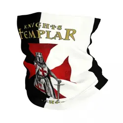 Custom Knight Templar Bandana Winter Neck Warmer Wrap Face Scarf for Hiking Crusades Knights Christian Warrior Gaiter Headband