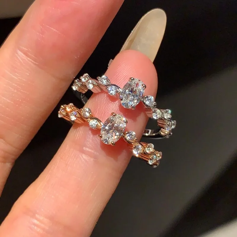 Xiaohongshu نفس سوبر فلاش الزركون حمامة البيض الدائري الإناث المتخصصة تصميم ضوء الفاخرة الراقية مجوهرات كرمة الدائري