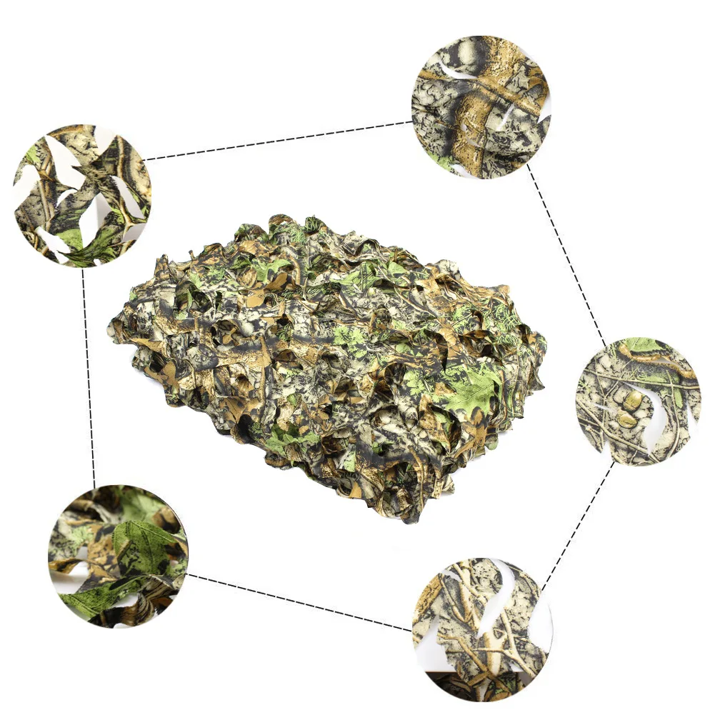 Ghillie Suit For  2024 New Camouflage 3D Leaf Concealment Net Hunting Outdoor Photography Decoration Mesh High Quality