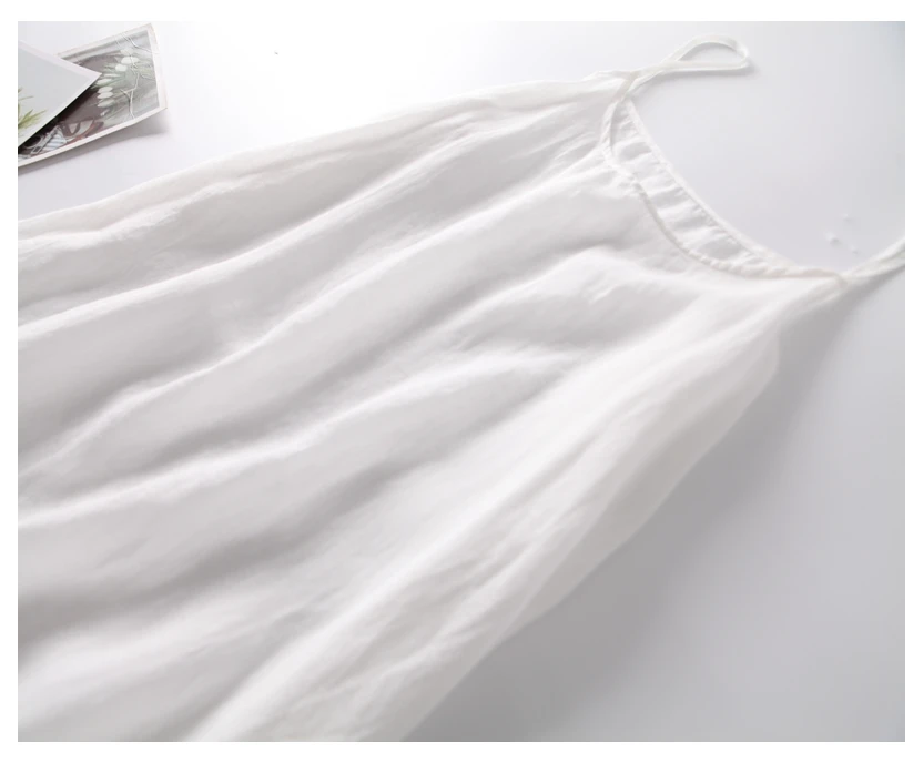 Leve respirável algodão linho envoltório dr camada base csole midi saia verão commute cor pura vestido linha a