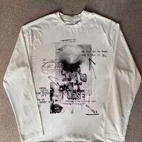 Y2k White Letter Printing All Match Long sleeve T-shirts Harajuku Casual Loose Vintage Tops Men and Women Grunge Aesthetic Tees