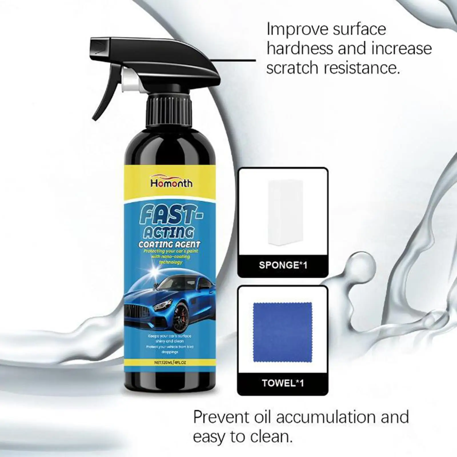 طقم إسفنجة مناشف من الألياف الدقيقة لطلاء سيراميك السيارة للعناية الخارجية