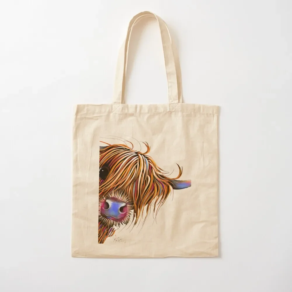 

HiGHLaND CoW PRiNT SCoTTiSH ' SuGaR LuMP oN GReY ‘ BY SHiRLeY MacARTHuR Tote Bag Big bag reusable shopping bag