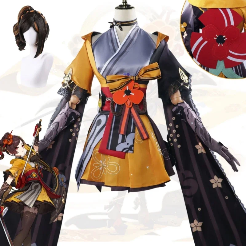 

Costume de Cosplay de Jeu Chiori Genshin Impact, Ensemble Complet, Robe, Perruque, Dessin Animé, Style Chinois, pour Halloween