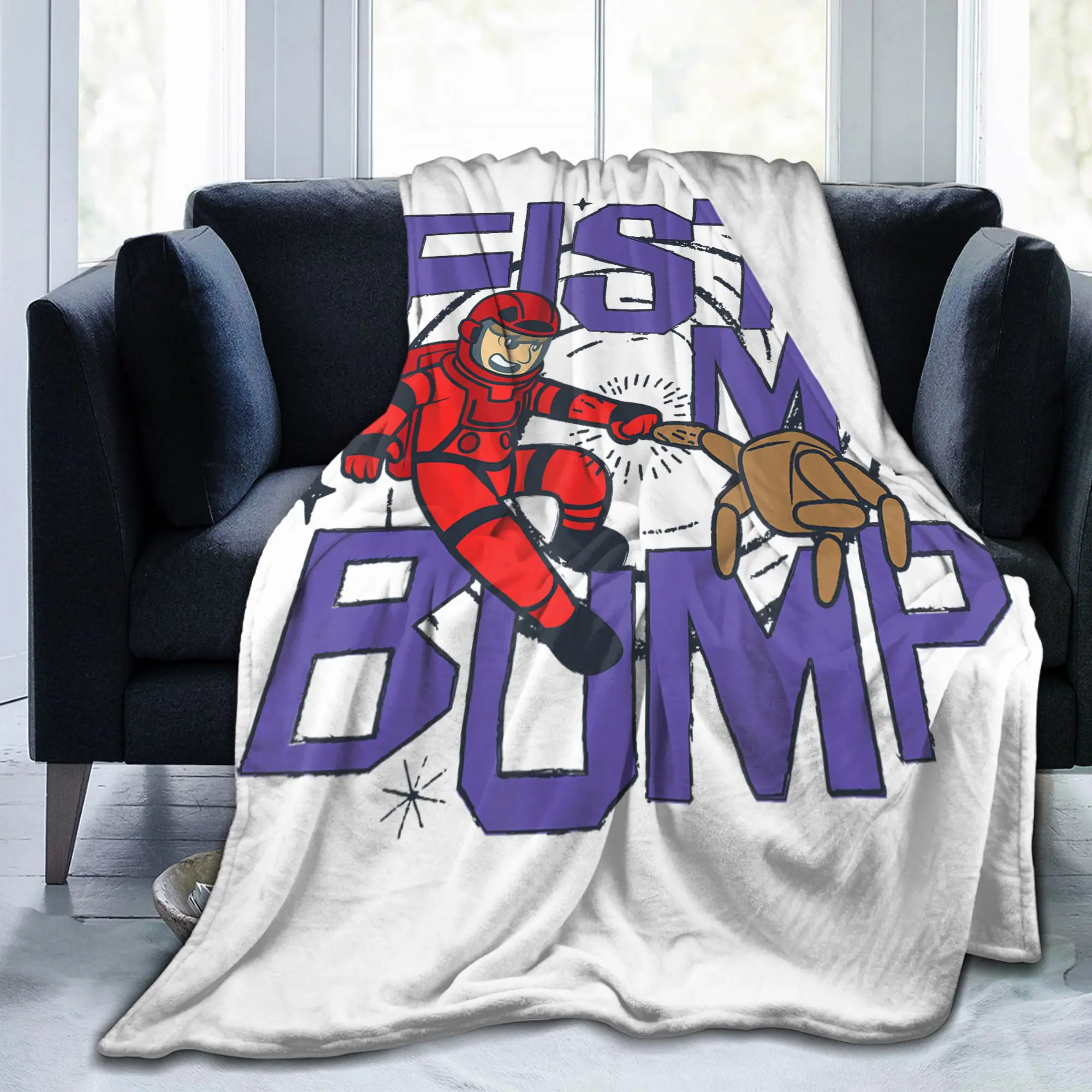 Project Hail Mary Fist My Bump Knitted Blanket Fleece Eridani-Rocky Lightweight Throw Blankets Airplane Travel Multi-function