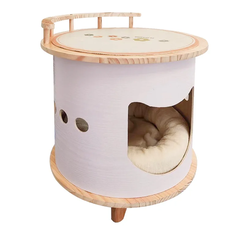 

People and cats share bedside table nest solid wood house solid wood fashion