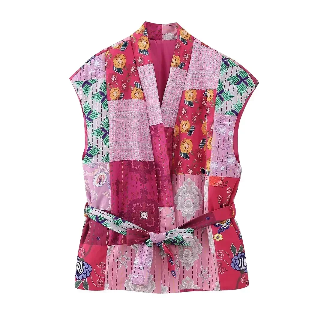 Women's Printed Strapless Vest European and American Style Trendy Fashion Knockoff No Sleeve Bandolier Top Selling Product
