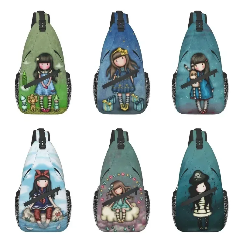 Doll Santoro Gorjuss Sling Crossbody Backpack Men Custom Anime Girl Chest Shoulder Bag for Cycling Camping Daypack