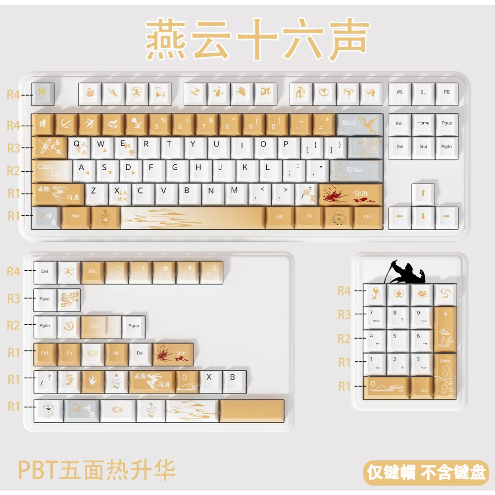 حيث يلتقي الرياح الفنون الغامضة Keycap مجموعة مخصصة الكرز الشخصي PBT 138 مفاتيح الطراز القديم Keycap ملحقات لوحة المفاتيح الميكانيكية #5