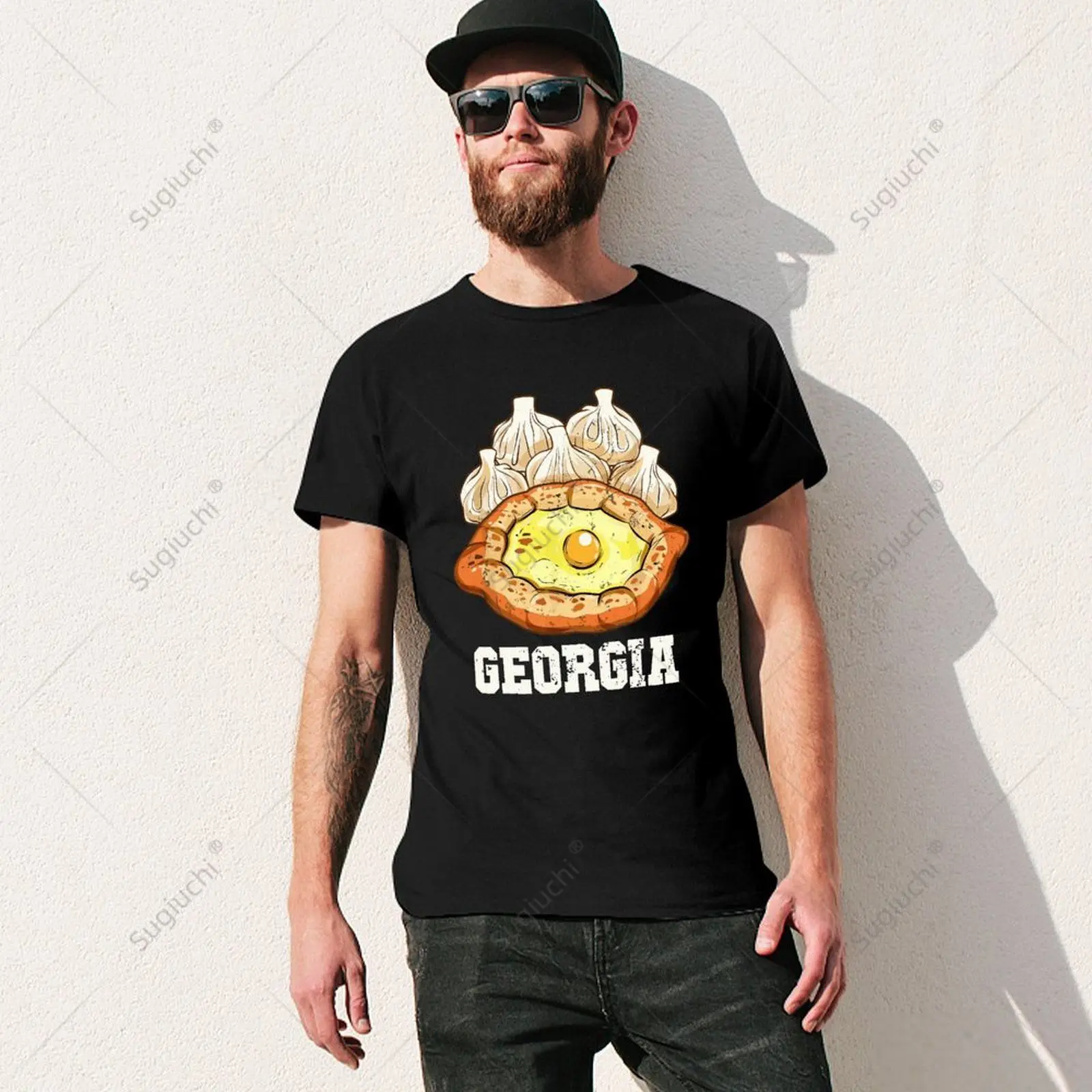 Unisex uomo Khinkali Khachapuri Food Lover Travel Georgia Tshirt Tees T-shirt donna ragazzi 100% cotone T-shirt