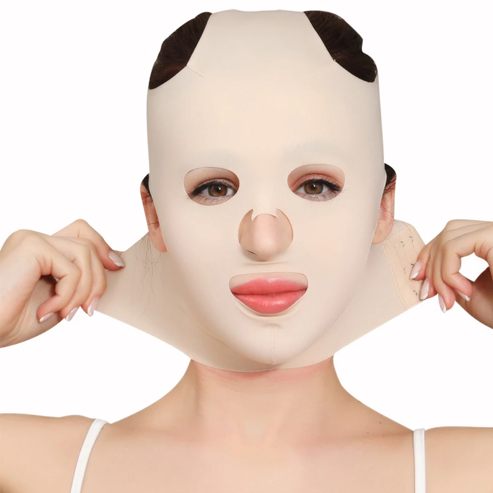 1 stuks huidliftmasker elastische gezichtsbedekking volgelaatsmasker voor slapen anti-rimpel afslanken gezichtsbehandeling huid