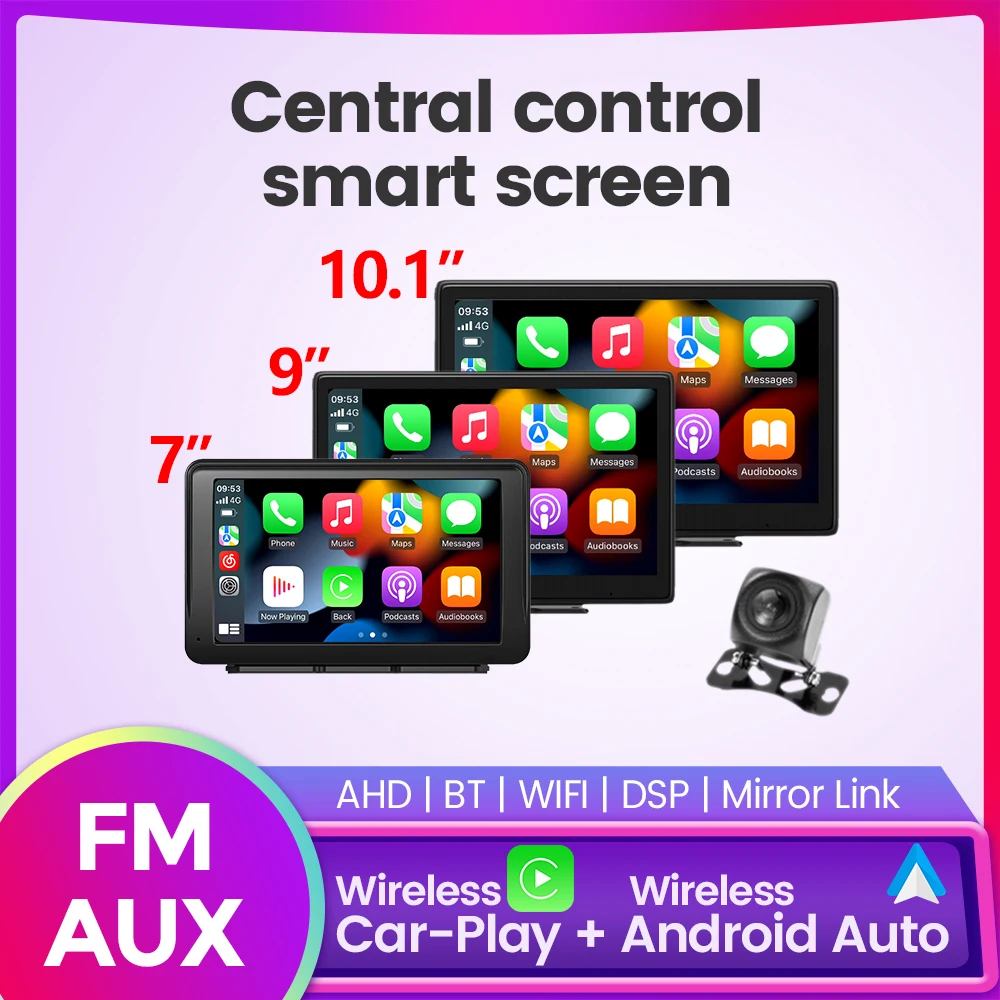 7/9/10.1 inch Multipurpose Car Central Control Smart Screen Support Mirror-Link Carplay Android Auto Touch Screen DSP Wifi BT FM