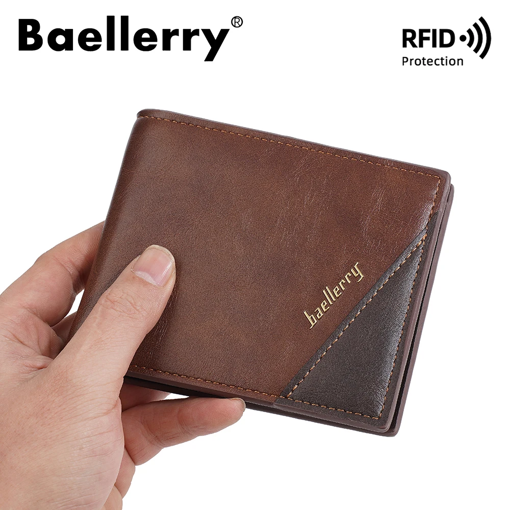 Baellerry Ultra Thin Men's RFID Blocking Wallet with Zippered Coin Pocket, Slim Minimalist Anti-Skimming Bifold Card Holder for