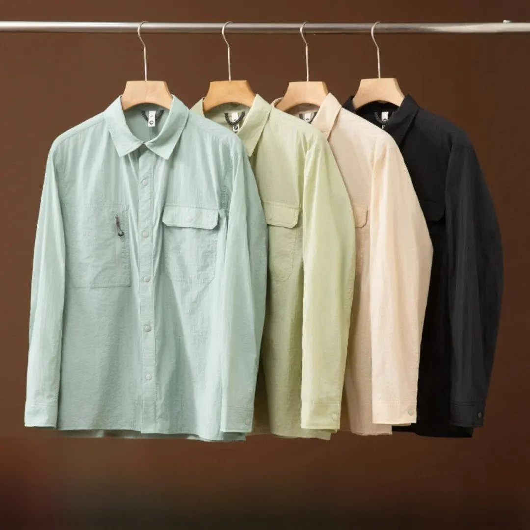 

Осенняя мужская легкая повседневная дышащая тактическая рабочая одежда Qui Dry Long Sve irt Stand Fit из полиэфирного волокна