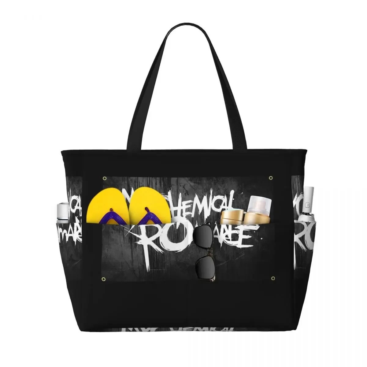 Mcr Band Punk Rock My Chemical Romance Beach Tote Bag Sport Gym Yoga Duffle Large Tote Bag Women Travel Bag Fitness bag