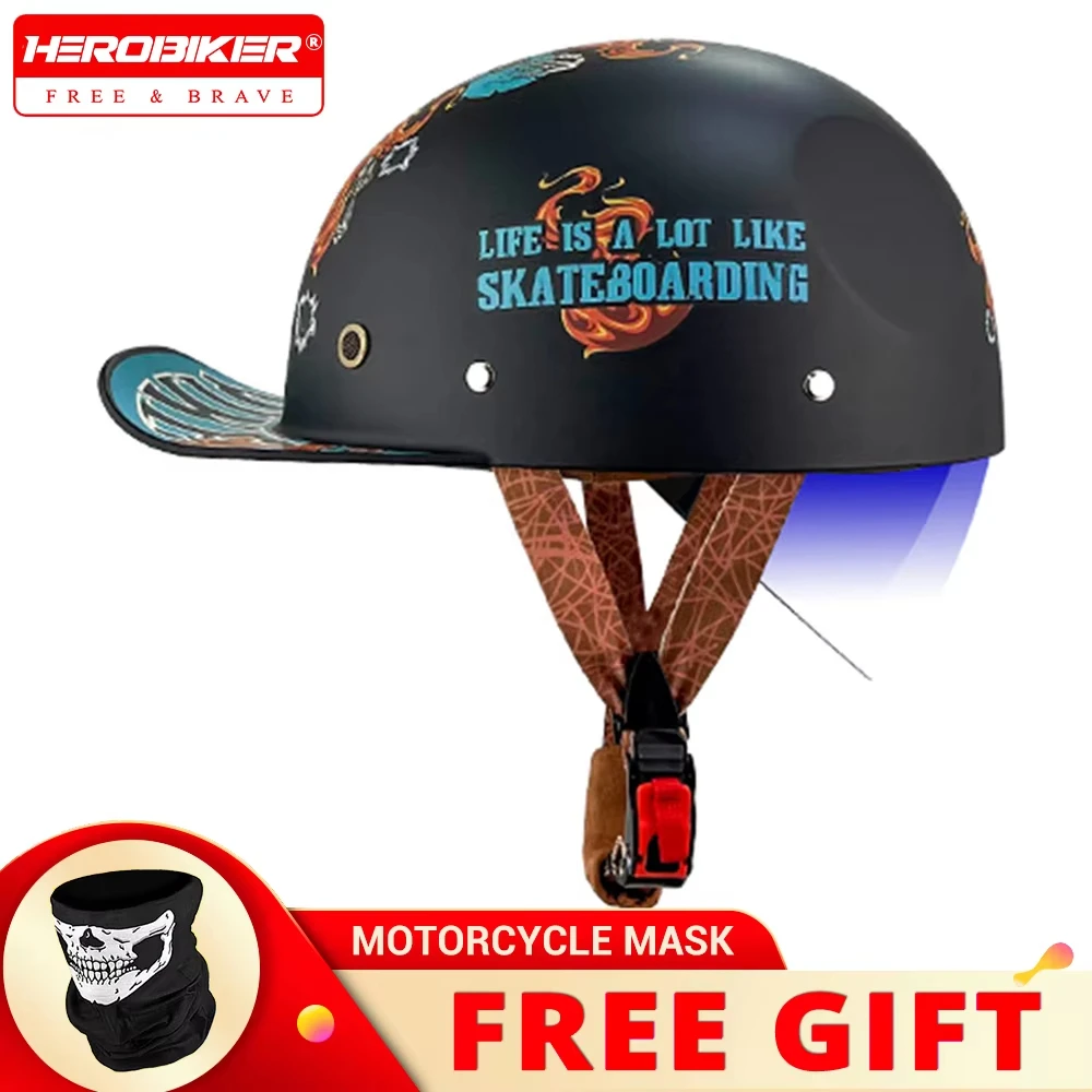 

Motorcycle Helmet Moto Helmet Retro Motocross Helmet Casco Skateboard Helmet Motobike Half Helmet Anti Drop Motor Scooter Helmet