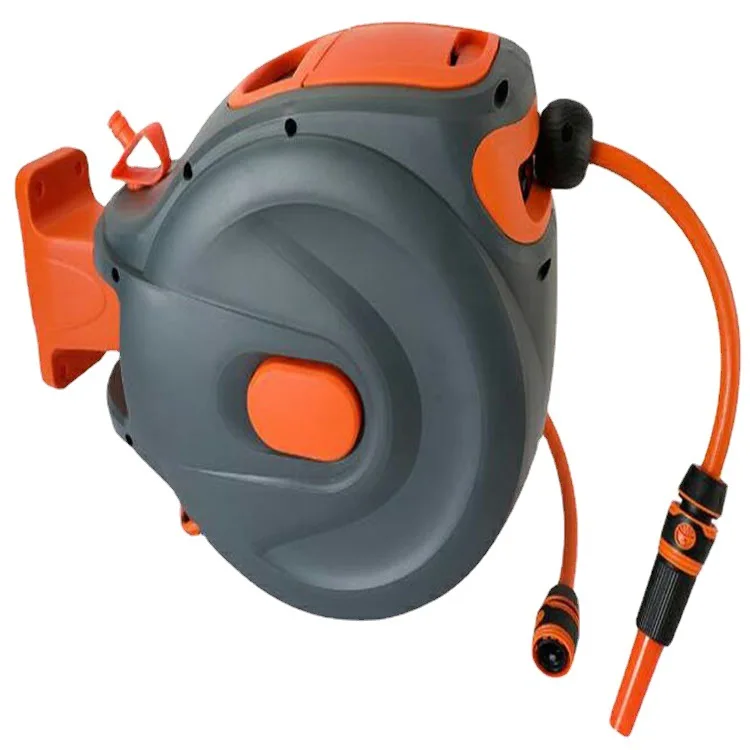 Garden Watering Automatic Retractable Water Drum Home Hose Storage Gardening Hose Cart Wall Mounted Hose Reel 20 Meters