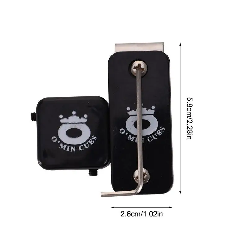 حامل الطباشير المغناطيسي للبلياردو مع مشبك حزام حافظة الطباشير المحمولة الصغيرة مع مفتاح ربط ملحقات السنوكر أداة عملية