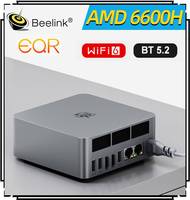 Beelink EQR6 Mini PC DDR5 16GB 24GB 500GB SSD AMD Ryzen 5 6600H PCIe4.0 WiFi6 4K HD Desktop Gaming Computer 1000M