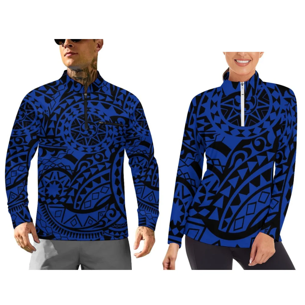 

Спортивная одежда с длинными рукавами и настраиваемым рисунком для мужчин и женщин, тонкая и удобная с принтами в полинезийском стиле