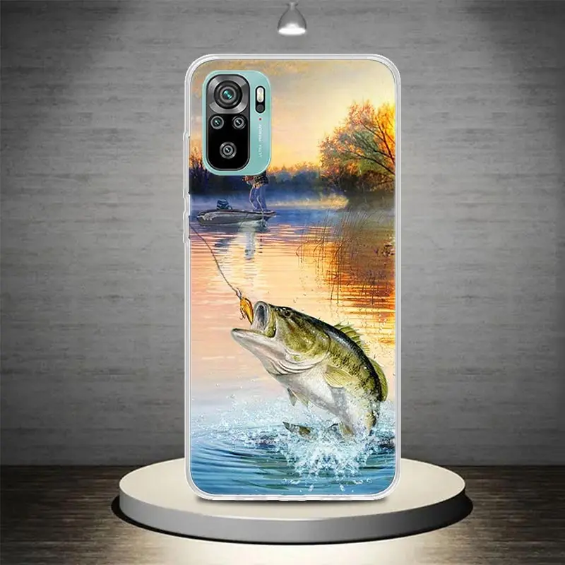 Offshore Angling Fishing Fish Rod Phone Case Shell For Xiaomi Redmi 10 10A 12 12C 9 9A 9C 9T 10C 8 8A 7 7A 6A 6 Pro K20 K30 K40