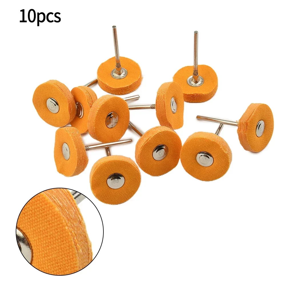 

10pcs Wool Yellow Cotton Cloth Polishing Wheel Set Gadget Elements Pack Pads Shank Electrical Grinding Parts Useful