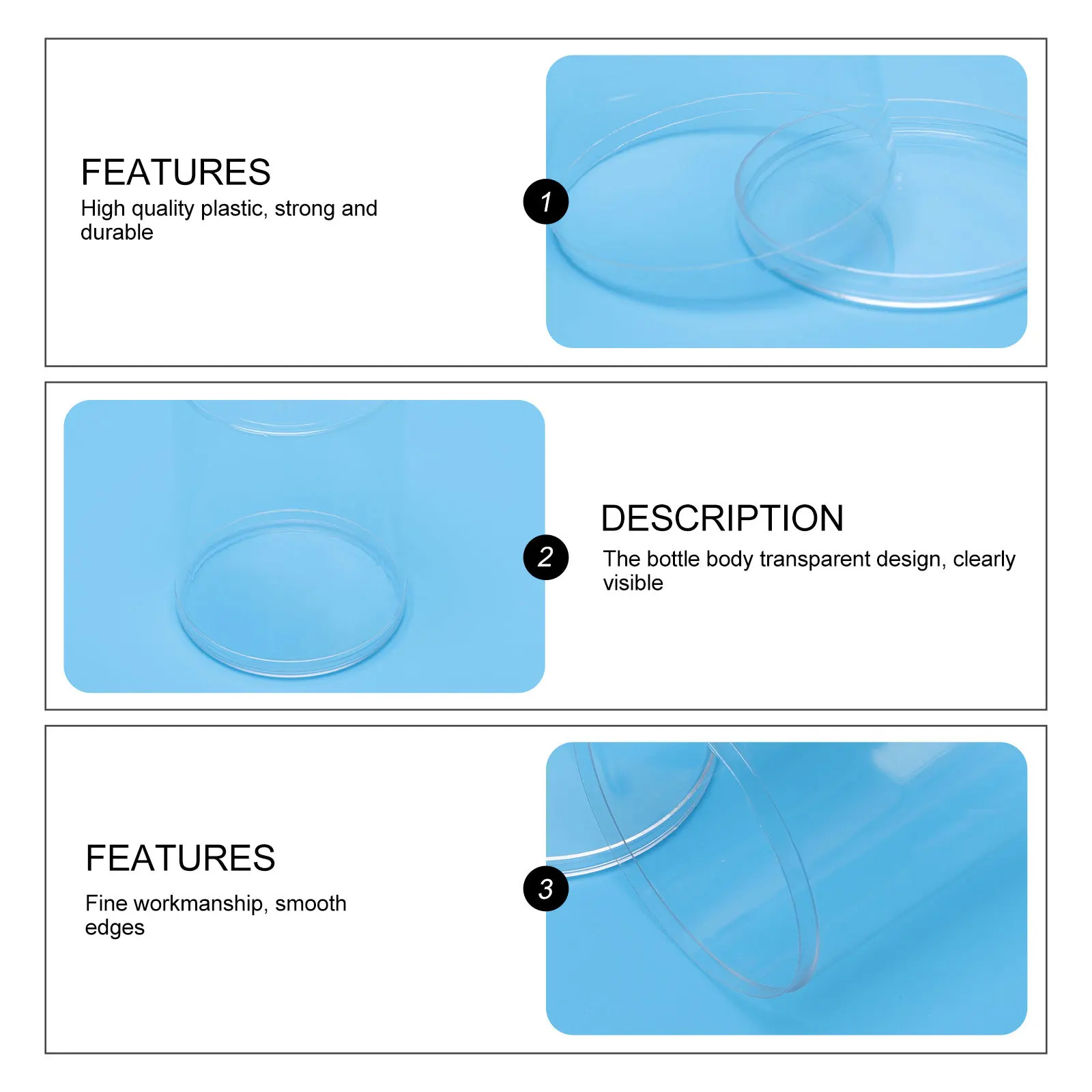 

6pcs Round Box Transparent Collection Container Display Case For Statue Collection Dust Proof Container