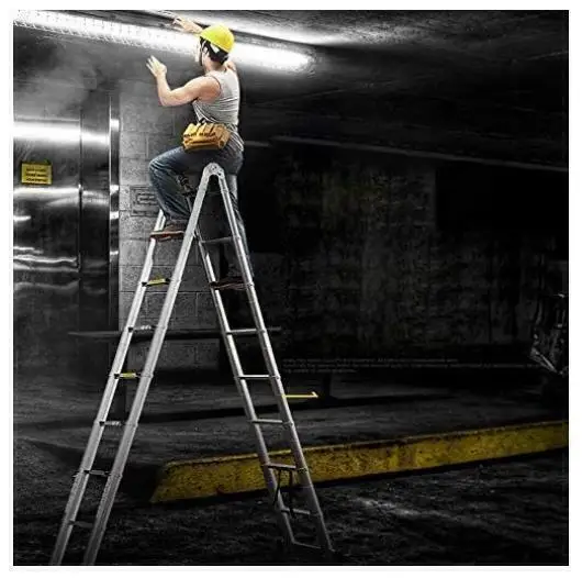 5M Opvouwbare Ladders Stabiele Telescopische Ladder Multifunctionele Industriële Visgraat Rechte Ladder Stap Nieuw