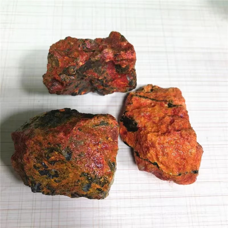 1PC Wholesale Raw Precious Gemstone Natural Realgar Stone Arsenic Sulphide Ore Crystal MineralFeng Shui Mineral Crystal For Sale