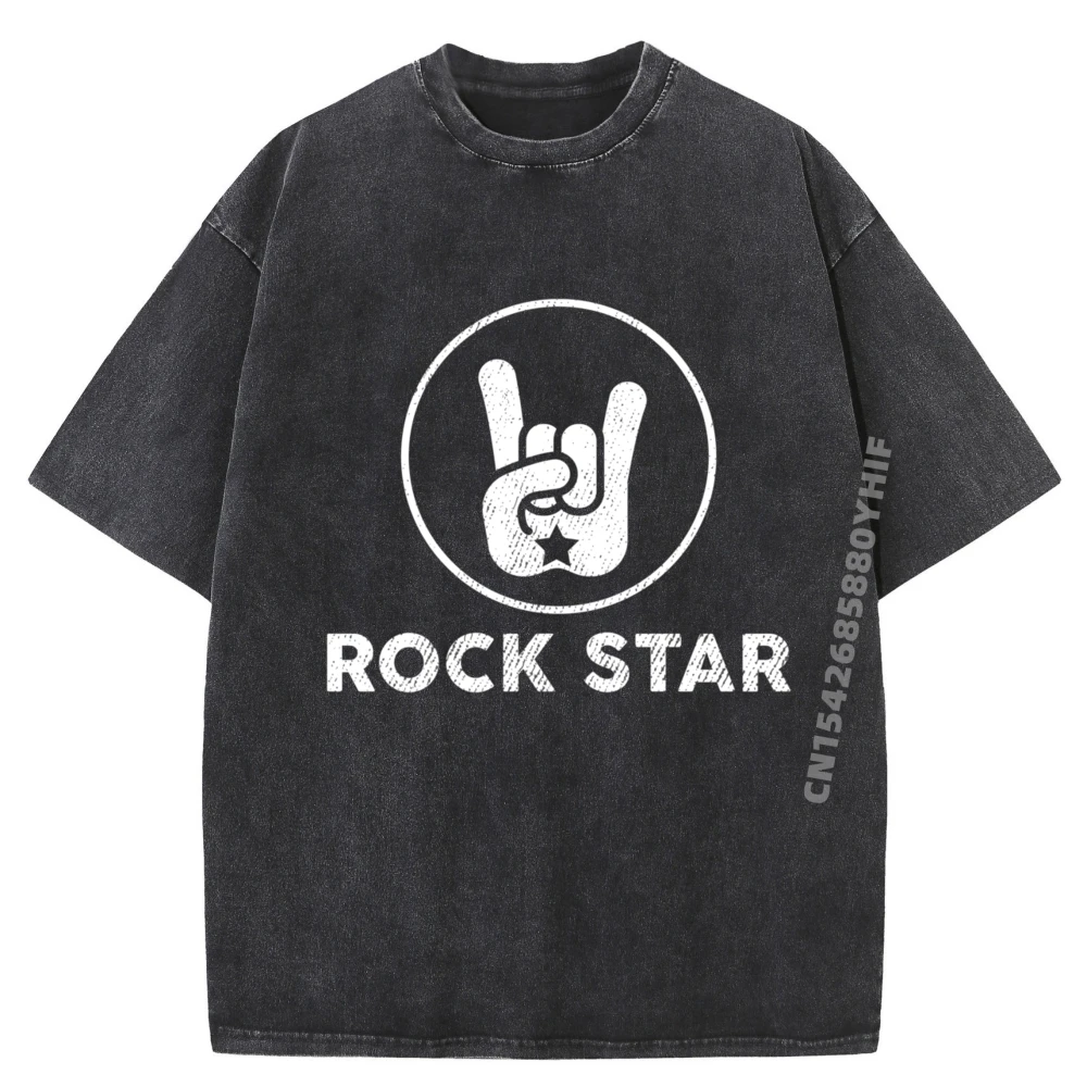 

Футболка с рисунком Star Horns Up, хлопковые удобные футболки высокого качества с принтом, мужская винтажная стираная рубашка