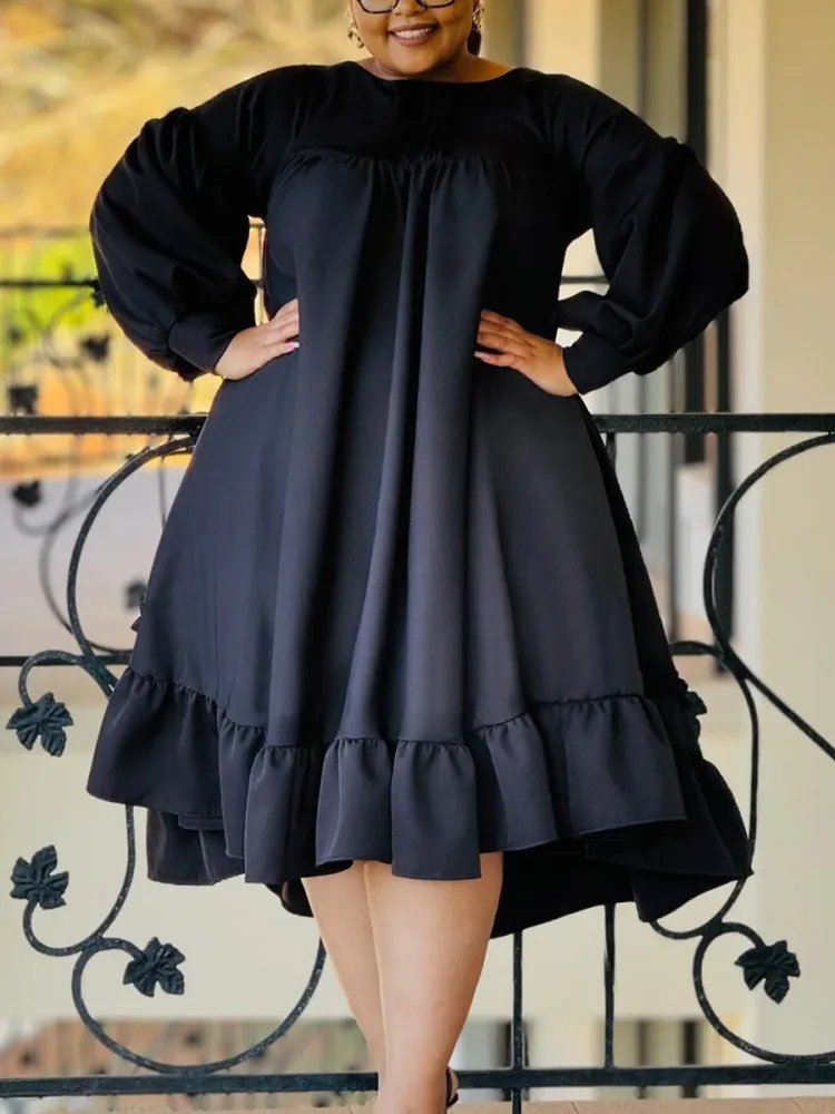 XL-5XL Plus Size Clothes Dresses Women Robes 2025 Spring Autumn Long Sleeve Street Style Casual 3XL 4XL Big Size Dress Oversized