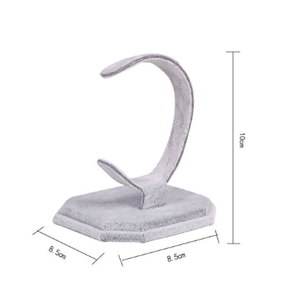 مشاهدة عرض موقف الجلد المدبوغ C على شكل ساعة حامل سوار عرض موقف مجوهرات عرض موقف إطار المعرض حامل المجوهرات #2