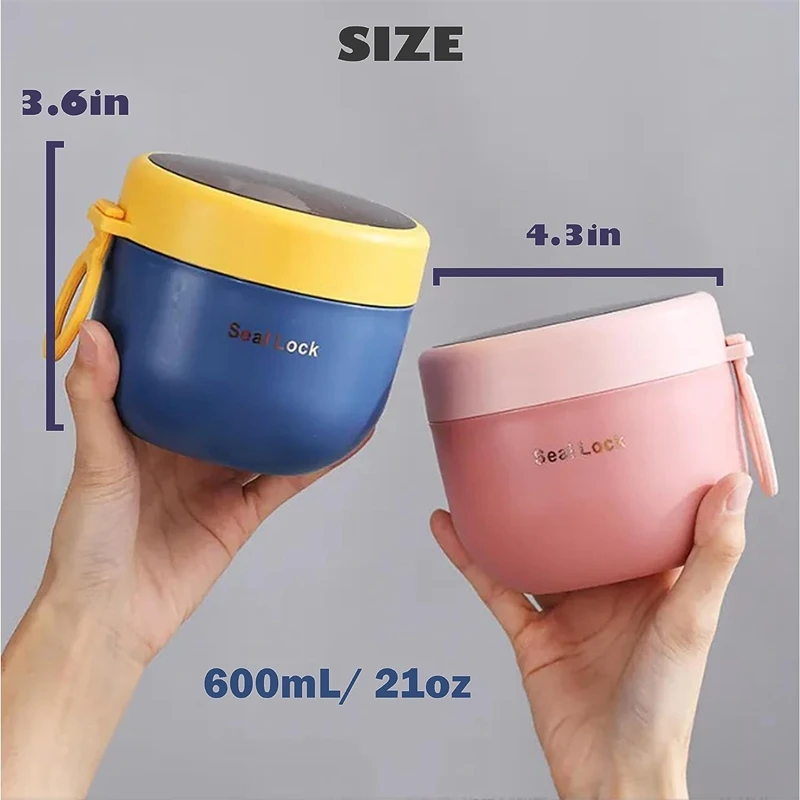 Aveia Recipientes com tampas, Portáteis Overnight Oats frascos com colheres, 4 pcs, 20oz