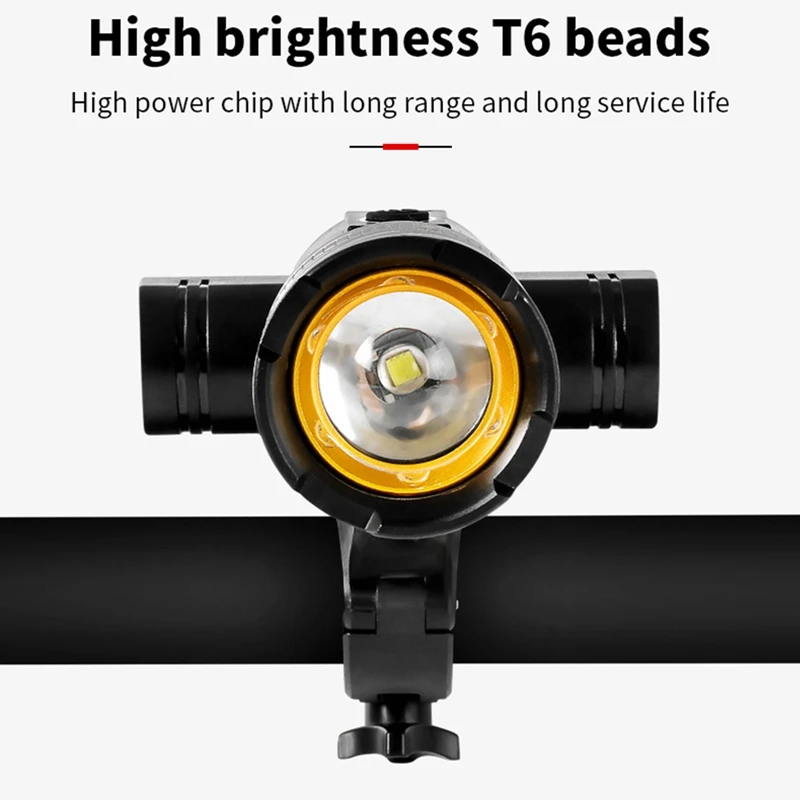 2400mAh Bicycle Lighting T6 USB Rechargeable Lamps Flashlight Waterproof Zoom Taillights Cycling Headlight Bicycle Accessories