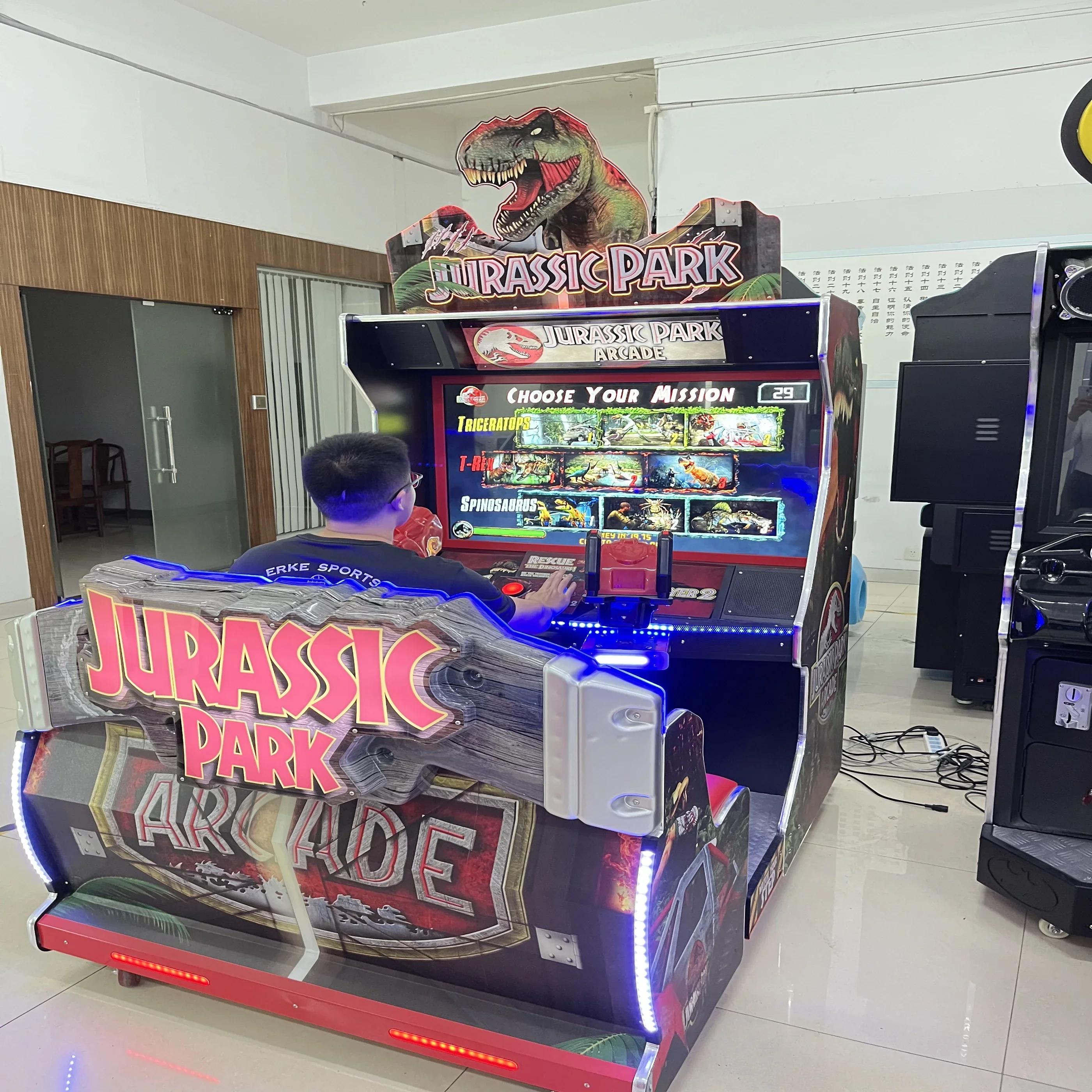 Jurassic Park 1 Coin Operated Racing Simulator 2-Player Adventure Park Arcade Game Machine for Kids Metal Construction