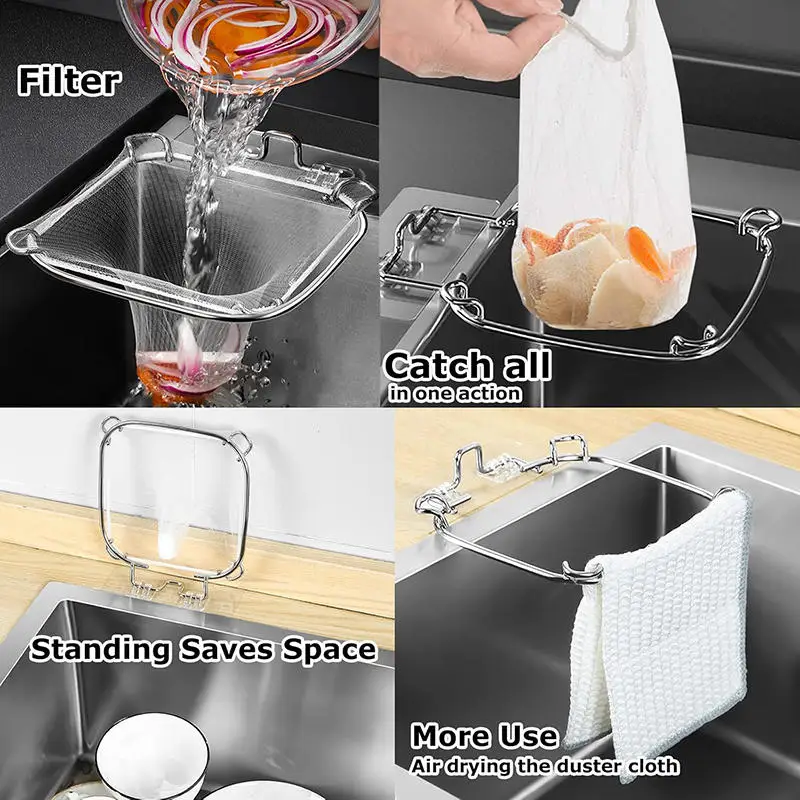 Kitchen Sink Filter Screen Drain Rack Stainless Steel Hanging Mesh Vegetable Washing Special Leftover Soup Water Filter Screen