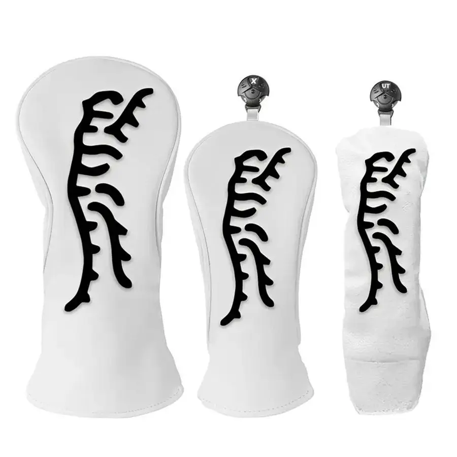 

Black White Golf Driver Head Covers - Tiger Stripe Putter Covers for Woods/Irons, Easy On/Off Lightweight Protector