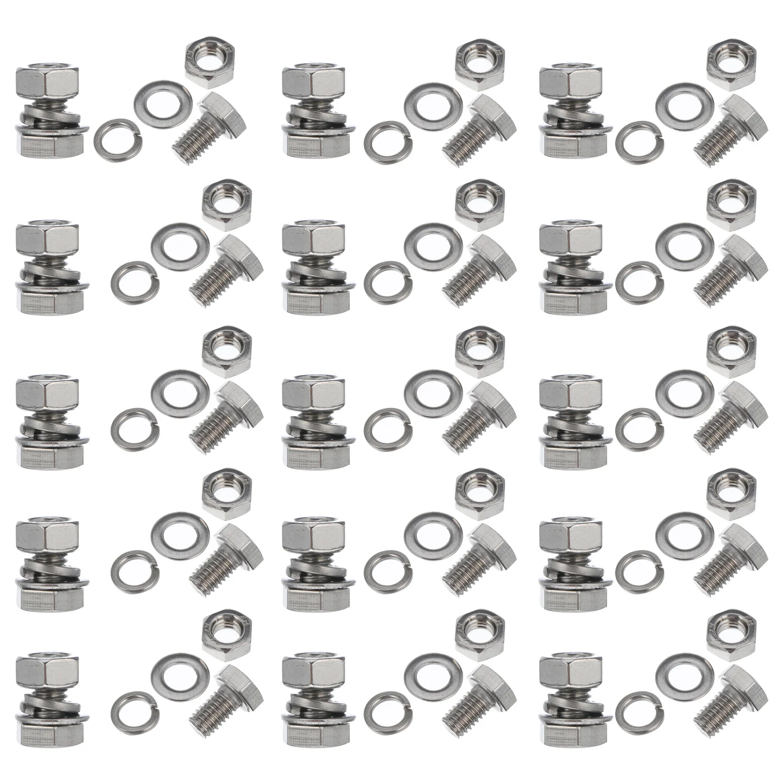 40 مجموعات الفولاذ المقاوم للصدأ الترباس الجوز كيت شقة رئيس مسامير الخشب العمل الالكترونيات الربط مقاومة للتآكل M6 #3