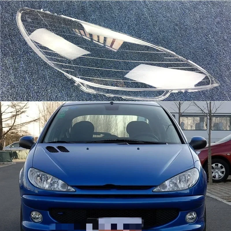 for Peugeot 206 2005-2008 Car Accessories Transparent Lampshdade Headlamp Shell Plexiglass Replace Original Headlight Cover