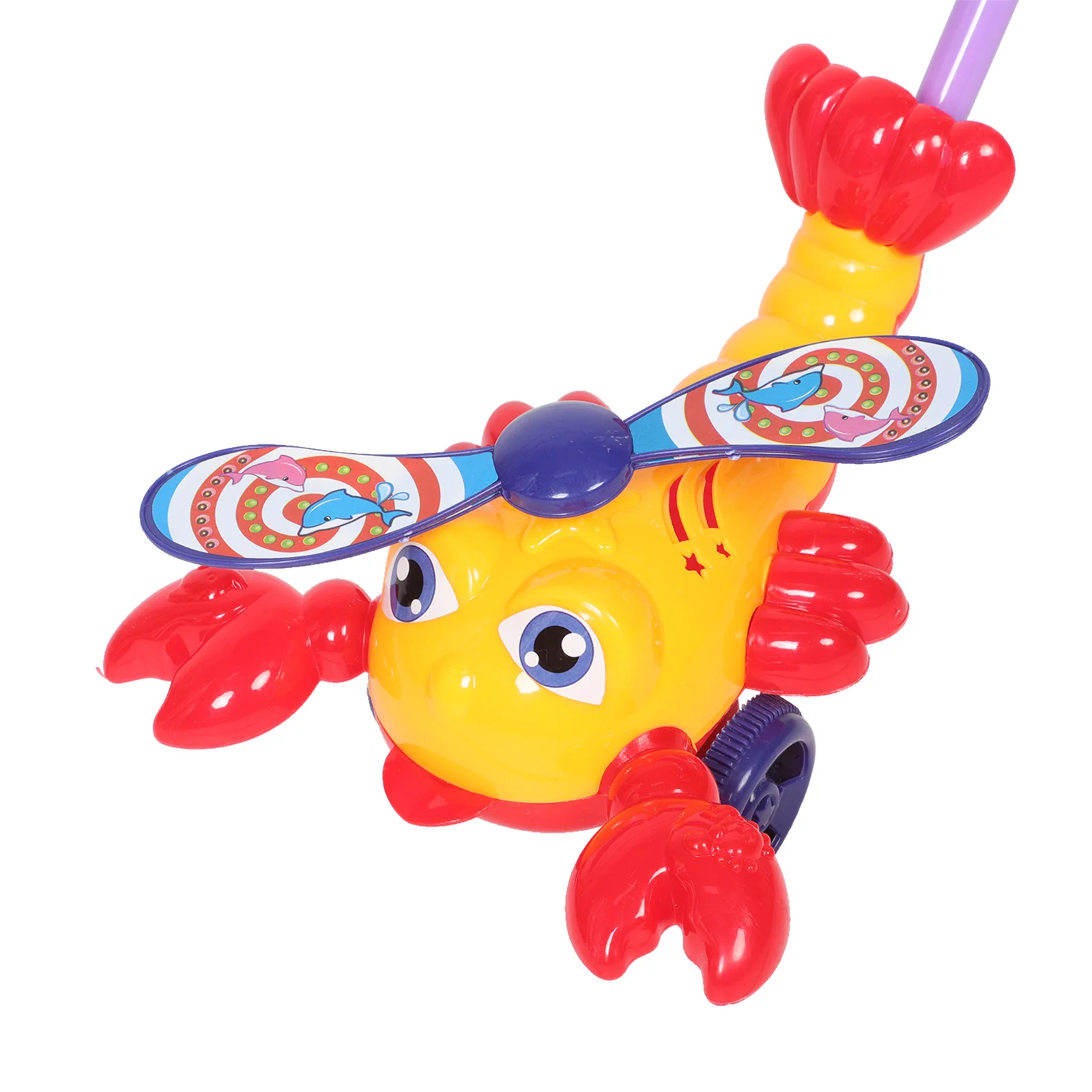 Trotteur Push Pull pour bébé, homard de dessin animé, longue bâton de marche pour les tout-petits, outil d'apprentissage de l'équilibre de développement, utilisation intérieure et extérieure