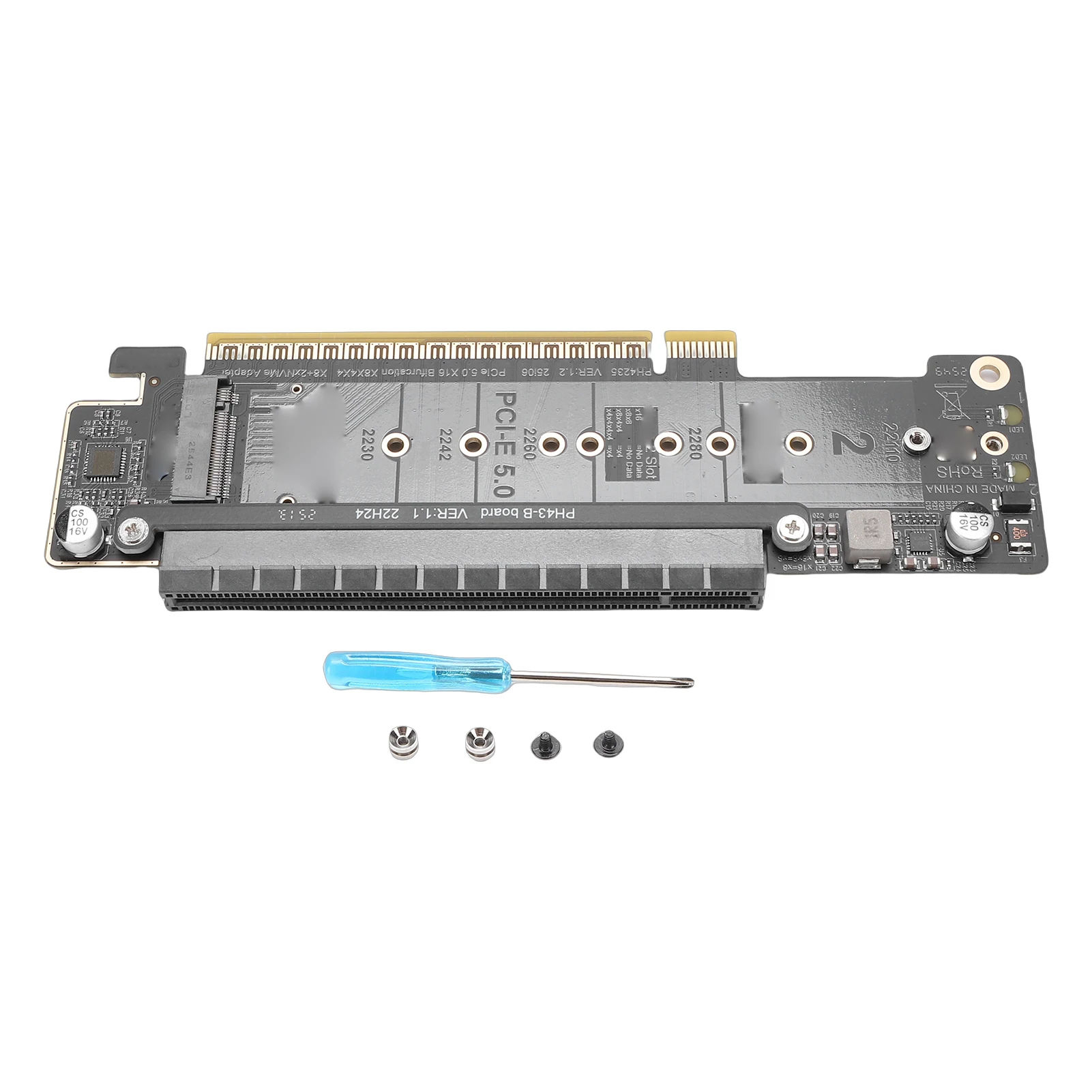 

PCIe 5.0 X16 to Dual M.2 M Key Adapter Card M.2 PCIE NVMe Expansion Card Supports X8 X4 X4 Split for High Speed SSD Expansion