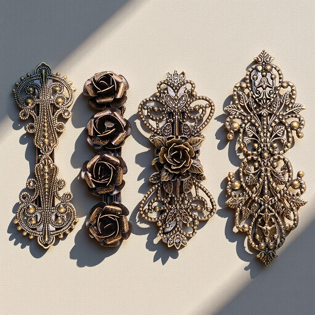 

4Pcs Vintage Hairpin Hair Clip Copper European Style Hair Accessories for Women Wedding Birthday Party Gift