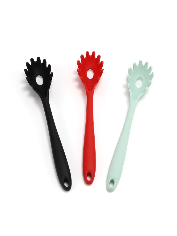 Pasta Fork Premium Silicone Spaghetti Strainer Heat Resistant Noodle Spoon Server Food Grade Kitchen Cooking Tools
