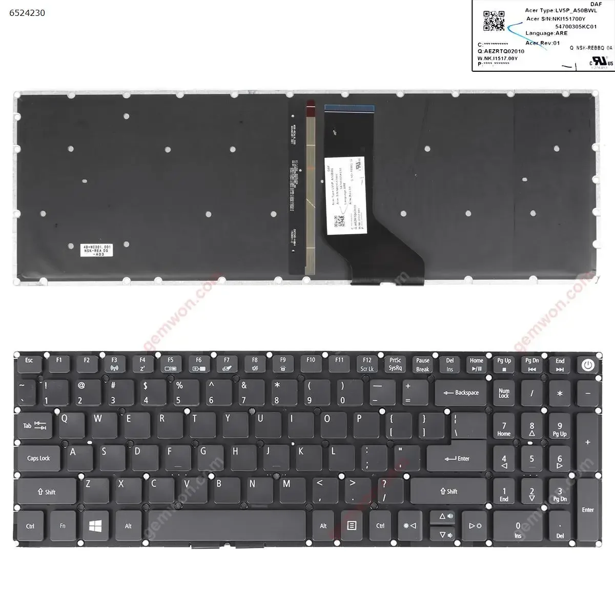 

Клавиатура для ноутбука Acer Aspire E5-722 E5-772 V3-574G E5-573T E5-573 E5-573G E5-573T E5-532G, черная с подсветкой