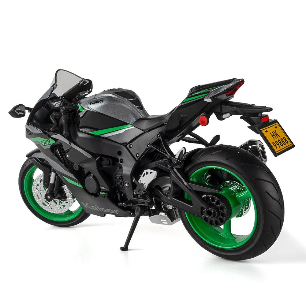 

1:9 Kawasaki ZX-10R H2R сплав мотоцикла литая под давлением модель игрушки автомобиль переднее колесо рулевой звук свет миниатюрный Motorbick подарки для мальчиков