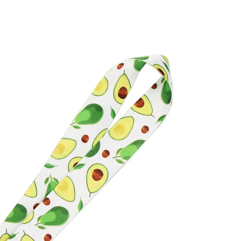 Webbings Ribbon Key Ring Holder Mobile Phone Strap Phone Hang Rope Phone Lanyard Cartoon Fruits Lanyard Cheery Avocado Strap