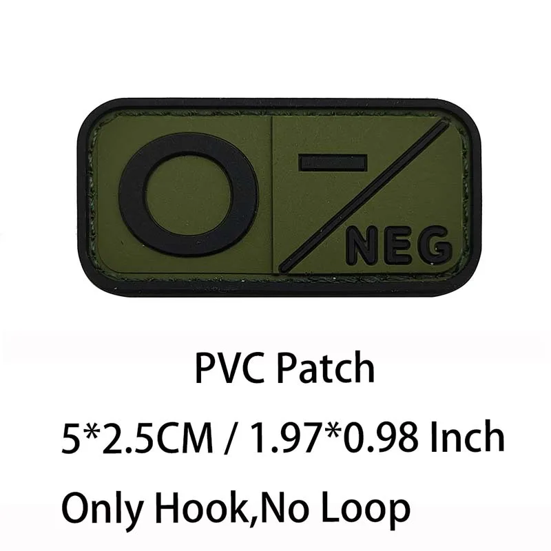 Kleiner Aufnäher mit Haken, PVC-Blutgruppe A B AB O POS NEG-Emblemen, Patches militärische taktische Abzeichen am Rucksack, Outdoor-Ausrüstung